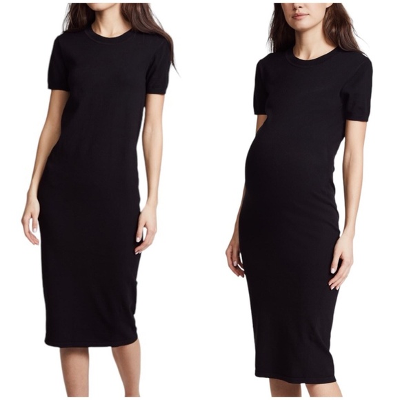 Hatch Maternity Eliza Lightweight Knit T-Shirt Maternity Short Sleeve Black XS - Picture 11 of 11